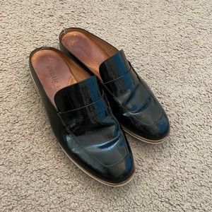 Patent leather mules